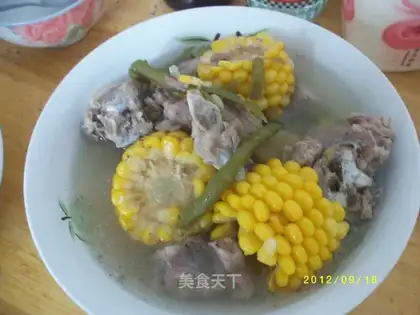 Sour bean corn ribs soup
