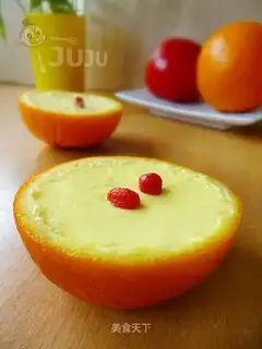 Orange steamed eggs