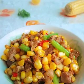 Sweet corn fried meat