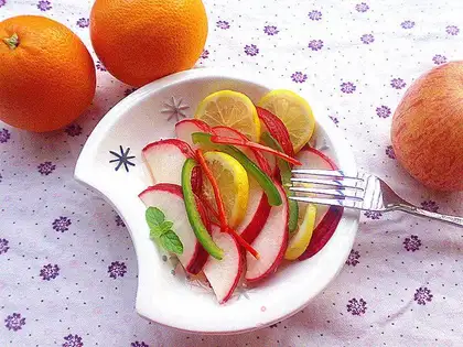 Lemon sugar vinegar radish