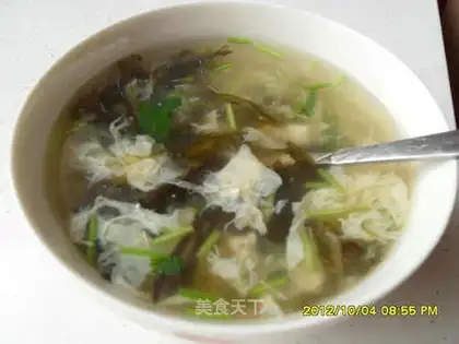 Cream shrimp tofu soup