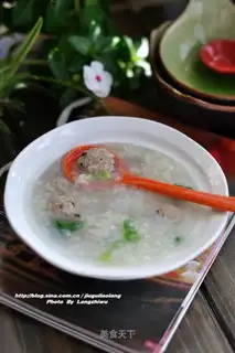 Meatball vegetable congee