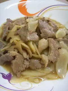stir-fried duck meat with ginger