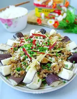 Steamed eggplant with anchovy