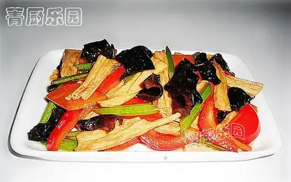 Five-colored fried tofu with oyster sauce