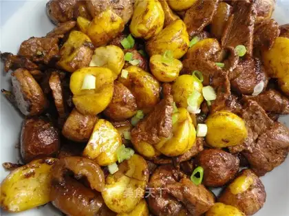 Roasted pork with millet