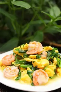 Shrimp egg with leek flavor