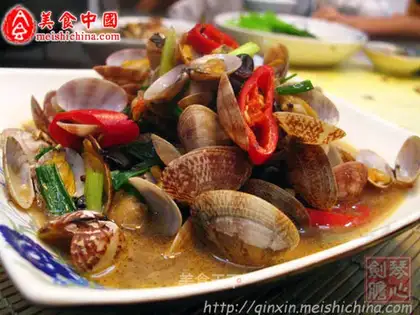 stir-fried clams with ginger and onions