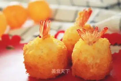 Potato mashed shrimp balls