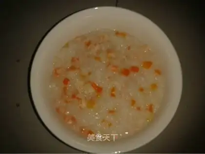 Carrot shrimp and rice congee