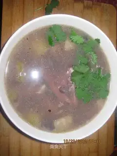 Squirt fish, crumb soup