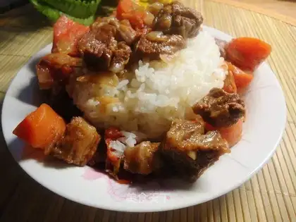 Cow-covered rice