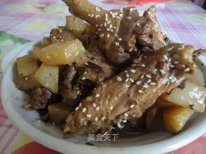 Duck with radish sauce