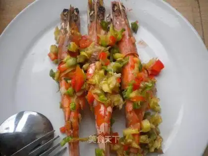Apple garlic shrimp