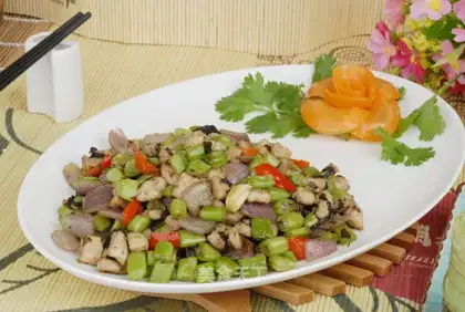 Olive fried meat