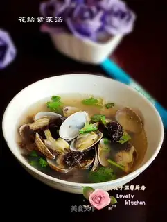 Flowers and purple soup