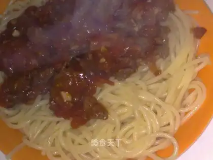 Black pepper ketchup pasta