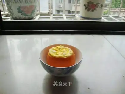 Orange steamed eggs