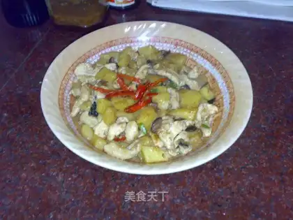 Curry mushroom potato chicken