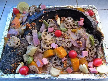 Baking catfish