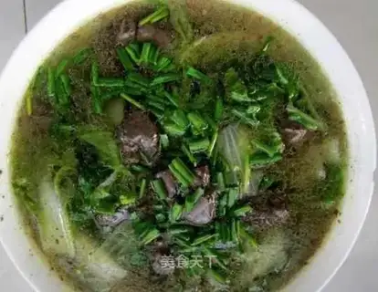 Chicken blood and cabbage soup