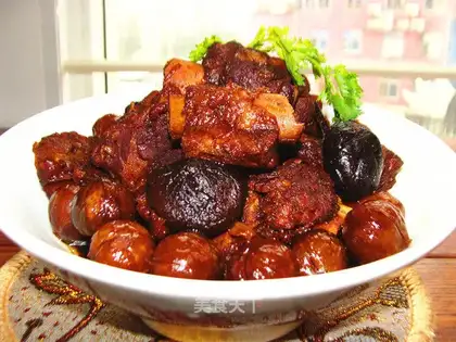 Red burning chestnut ribs