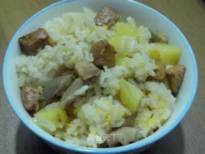 Potato chicken mushroom rice