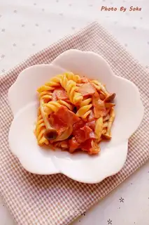 Crab mushroom bacon pasta