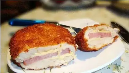 Chicken steak with cheese