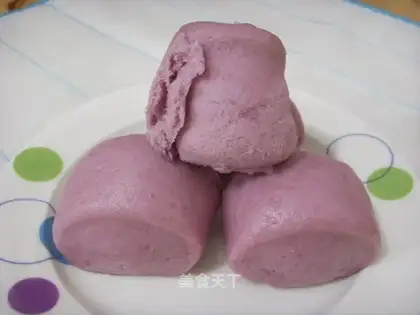 Purple potato knife cut steamed buns