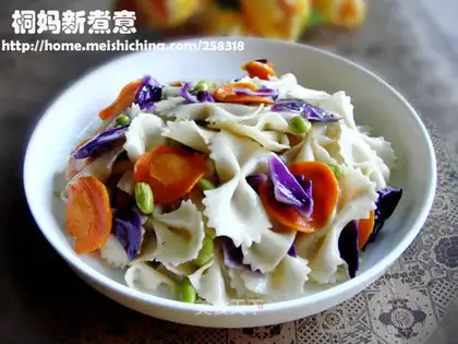 Colorful vegetable butterfly noodles