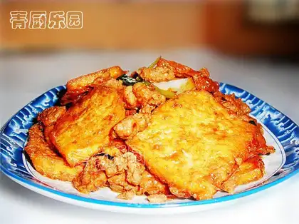 Minced pork and tiger skin tofu