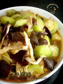 stir-fried mushroom with melon