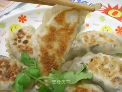 Pan-fried pork dumplings with leek