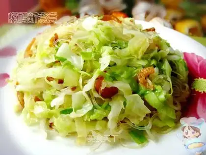 stir-fried vermicelli with cabbage and dried shrimp
