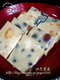Three-color steamed egg