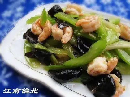 stir-fried shrimp with celery