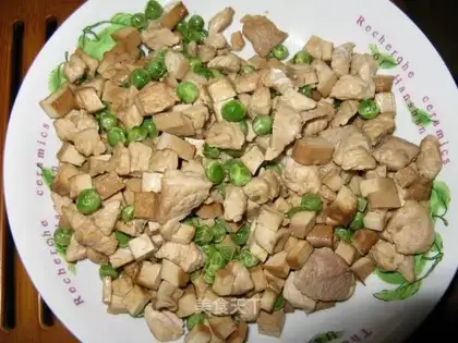 stir-fried dried beans with peas