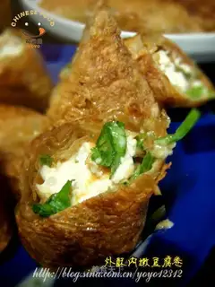 Tofu rolls crispy outside and tender inside