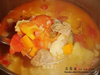 Beef soup with mixed vegetables