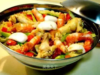 Spanish seafood pot rice