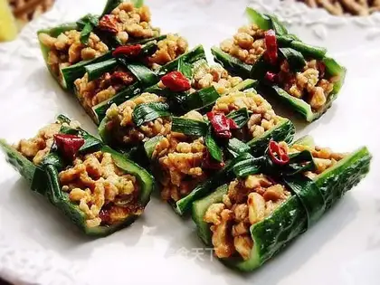 Sausage cucumber rolls