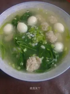 Meatball spinach soup