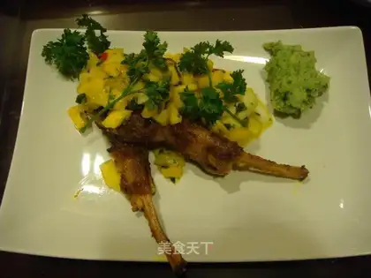 Mango mint lamb chop