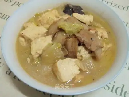 Tofu with the mushrooms
