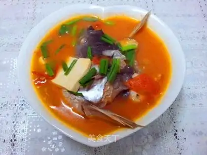 Tomato fish tofu soup