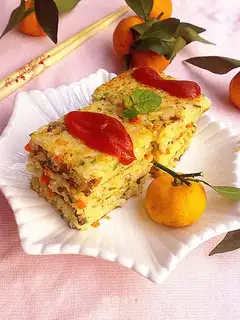 Beef rice omelet