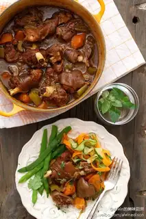 A roasted lamb leg