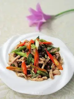 Twin peas, fried meat
