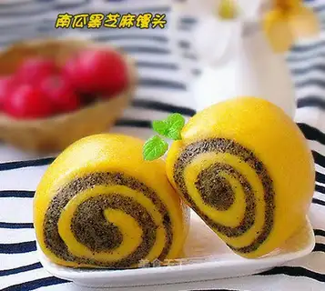 Pumpkin black and sesame buns